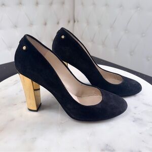 Black and Gold Heeled Pumps